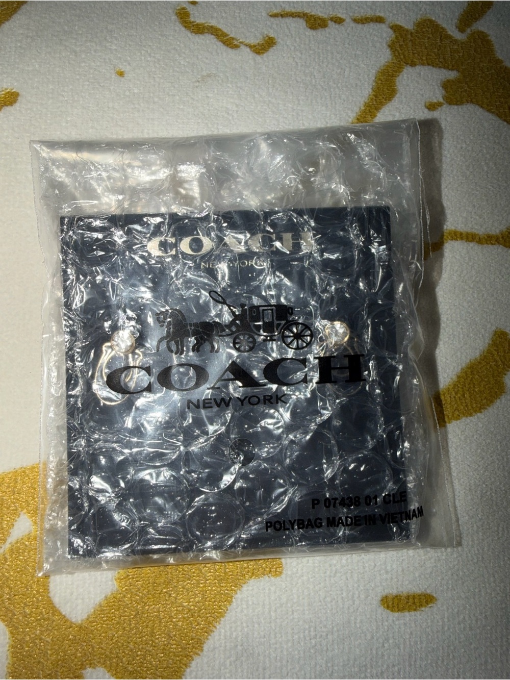 COACH Gold Crystal Earrings - Picture 5 of 5